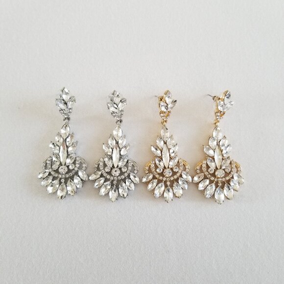 Brand New Large Crystal Chandelier Earrings, Gold or Silver Options - Picture 12 of 16